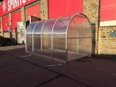 Delivery and assembly of trolley shelter for store "Spirits & Wine"